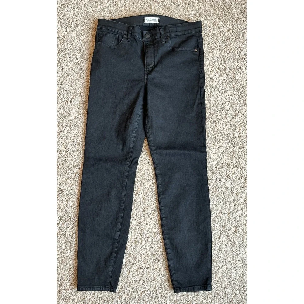 Madewell Women Jeans Size 32 Black Charcoal High Rise Skinny Stretch Denim Pants